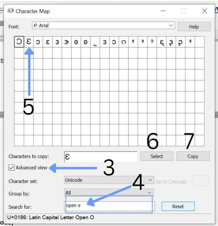 backwards 3 in character map