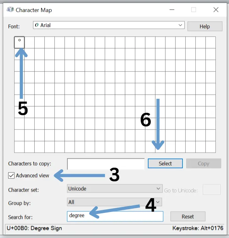 Degree sign on keyboard