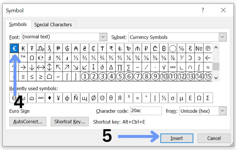 Euro sign on keyboard