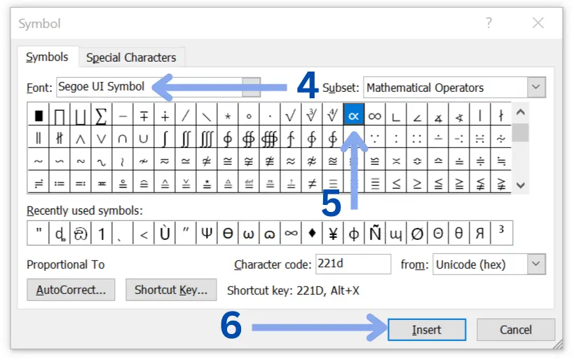 Proportional to letter in word